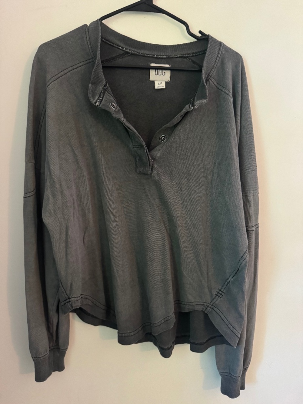 long sleeve henley top